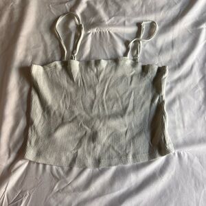 White ribbed aerie tank top (size small)